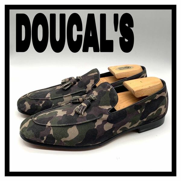 DOUCAL'S（デュカルス）タッセルローファー スリッポン 迷彩 カモフラ スエード 40 25cm 革靴 シューズ イタリア製 メンズ
