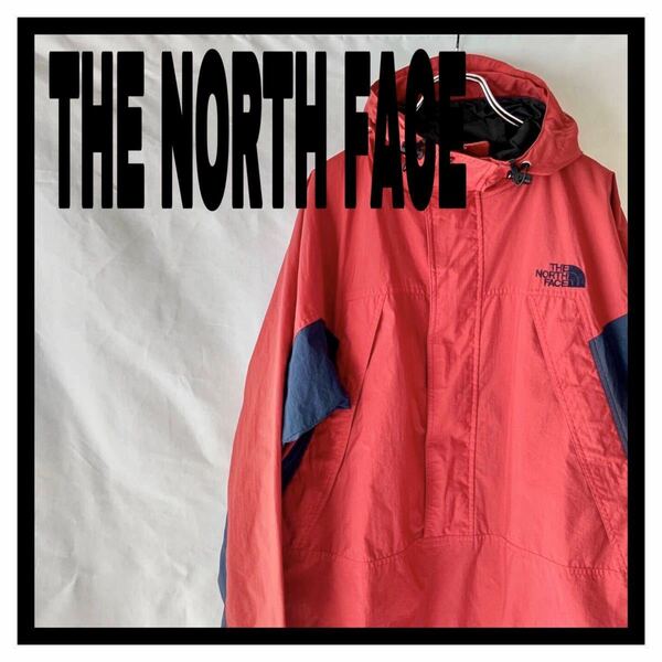 THE NORTH FACE (ノースフェイス) アウター ナイロンジャケット マウンテンパーカー アノラックパーカ レッド ネイビー Lサイズ ナイロン