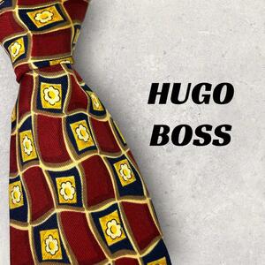 【2998】良品！HUGO BOSS ヒューゴボス　ネクタイ　レッド系