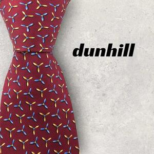 【5521】良品！dunhill　ダンヒル　ネクタイ　レッド系