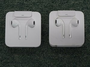 Apple EarPods Lightning イヤホン (A1748) + ヘッドホンジャックアダプタ (A1479) 純正 2セット B50248