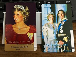 50度 ２枚 未使用 テレホンカード １９８６年 ダイアナ妃 チャールズ皇太子