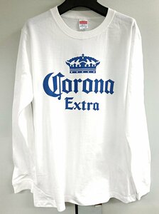 コロナビール ロングTシャツ ロンT リブ付き 白 Mサイズ (現) ローライダー チカーノ corona 5.6オンス