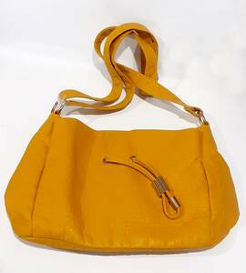 * beautiful goods shoulder bag *... yellow shoulder bag imitation leather yellow color beautiful goods! commuting leisure travel polite Kiyoshi . series elegant ....