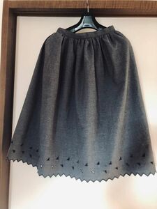 ウエスト 60cm・裾ボーラーレース (baller lace)スカート ・フレアスカート