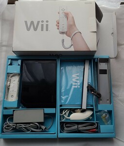 任天堂 Nintendo ニンテンドー Wii 黒 本体 ディスク読み込み 動作 通電確認済　(注)白Wii空箱にて発送