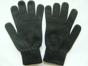  knitted gloves black wrist thickness . free size 