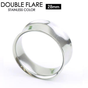  body pierce double flair 28mm surgical stainless steel eyelet tunnel tube year Lobb hole toe stylish 28 millimeter I