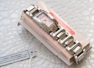 * unused postage included 1000 jpy ~ Feroux Feroux clock silver color belt Swarovski crystal use pink face .. star ..