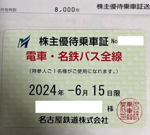 最新 送料無料 名古屋鉄道 名鉄 株主優待乗車証 定期券タイプ最新 男性名