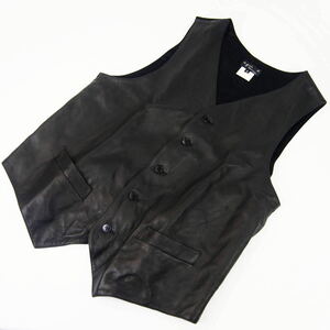 【VE3】美品　Vintage　agnes b. Sheep skin Vest ヴィンテージ　アニエスベー　羊革　ベスト　男女兼用