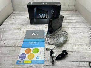 *R* nintendo Wii RVL-001 б/у товар чёрный корпус шнур электропитания nn коричневый k контроллер инструкция электризация подтверждено H2312-224