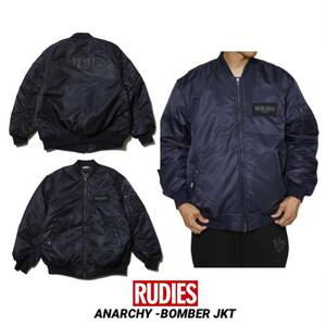 限定セール RUDIES ルーディーズ■送料込■中綿アウター■ボンバージャケット MA1 紺XL■フライトジャケット ストリート 10feet スタジャン