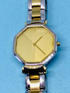 (B01)魅惑の時計(*'▽')イヴサンローラン・YSL（電池交換済み）シルバー・レディス腕時計USED（送料全国一律185円)お洒落な時計です。