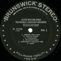 【ＬＰ】　JACKIE WILSON 「 SINGS THE WORLD'S GREATEST MELODIES 」 ( BRUNSWICK BL-754106 )_画像3