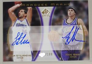 Mike Bibby / Peja Stojakovic 04-05 SP Signature Edition Marquee Marks MM-SB auto 100枚限定 直筆サイン on card Kings