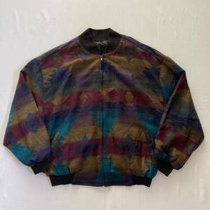 デッドストック DEADSTOCK 80's ナバホ柄 珍品 フルジップアップ ジャケット ビンテージ アメリカ製 VINTAGE USA製 Lサイズ 古着 