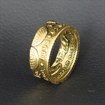 [RING] アメリカ 1893年 コロンビア博覧会 ハーフダラー ヴィンテージ ゴールド 50セントコイン デザイン 9mm リング 25号 【送料無料】_画像7
