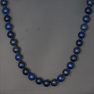 [NECKLACE] Natural Stone blue Lapis Lazuli синий лазурит камень мяч Short короткое колье колье φ10x460mm (60g)