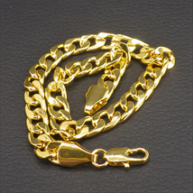 [BRACELET] 18K Gold Plated Curb Chain 6.3mm オーバル 喜平 チェーン ゴールド ブレスレット 215mm (12g) 【送料無料】_画像1