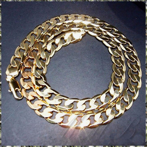 [NECKLACE] 18K GOLD FILLED HEAVY CURB CHAIN 6面カット 喜平チェーン ゴールド ネックレス 12.3x450mm (80g) 【送料無料】の画像3