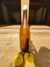 徳島県産　木頭柚子　実生の柚子酢　一升瓶1本　1.8㍑_画像1