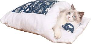 【在庫処分】S 猫ベッド 猫用寝袋 犬 猫 ペットベッド 冬用 寒さ対策 保温防寒 猫布団 マット クッション キャットハウス 暖かい 枕付 人気