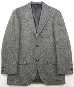 美品★NEWYORKER×BRITISH WOOL　ニューヨーカー×ブリティッシュウール ツイードジャケット/ヘリンボーン＆レザーボタン/A4