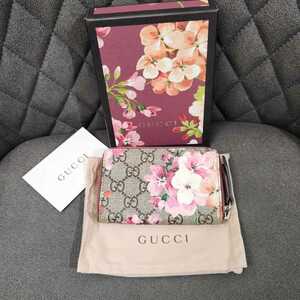 ★箱・保存袋付★ 美品 GUCCI グッチ GGブルームス フラワー ジッピーコインパース コインケース　YAKT1202-5