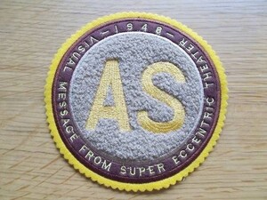 80s『AS』ローマ字 イニシャル パイル刺繍ワッペン/ビンテージ昭和レトロ表現するアップリケかわいいノスタルジー