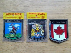 【3枚セット】70s CANADA カナダ 旅行 観光 お土産 ステッカー/スーベニア デカール シール カスタム デコ バカンス トランク