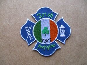 TMT 『IRISH FIRE FIGHTER』 ワッペン/消防士アメリカUSA消防署アメカジ90sサーフィンSURFティーエムティー パッチPATCHアップリケ S22