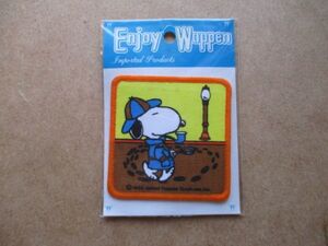 80s PEANUTSスヌーピーSNOOPYワッペン/ホームズ探偵ピーナッツ昭和レトロvintage古いアップリケPATCHビンテージEnjoy Wappen S16