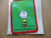 80s PEANUTS チャーリー・ブラウン ワッペン/スヌーピーSNOOPYピーナッツ昭和レトロvintage古いアップリケPATCHビンテージEnjoy Wappen S14_画像3