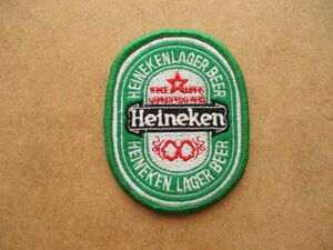 90s ハイネケンHeineken ワッペン/のんべぇ兵衛アルコール飲料オランダBEERビールVintageビンテージPATCHアメカジUSAアメリカ S46