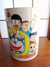 未使用 昭和レトロ ドラえもん ゴミ箱 ブリキ缶 80s 日本製 ヴィンテージ 当時物 ごみ箱 Doraemon レトロ雑貨 小物入れ アニメグッズ_画像3