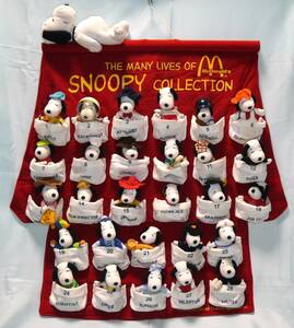 マクドナルド スヌーピー THE MANY LIVES OF SNOOPY COLLECTION 壁掛け タペストリー ぬいぐるみ 全28種