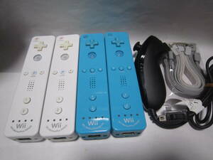Wii リモコン モーションプラス 白色 2個 水色 2個 ＋ ヌンチャク 黒 1個 ストラップ 4個 動作確認済