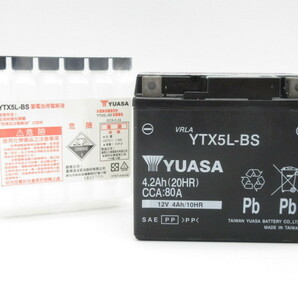 台湾ユアサバッテリー YUASA YTX5L-BS ◆互換 FTX5L-BS 4stビーノ BW'S VOX ギア ジェベル250XC スペイシー100 リード80 リード100 FTR223の画像4