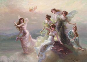 Art hand Auction Nuevo, sin marco, La Danza de las Doncellas Celestiales de Edouard Bisson técnica especial impresión de alta calidad tamaño A4 Precio especial: 980 yenes (envío incluido) Cómpralo ahora, obra de arte, cuadro, otros