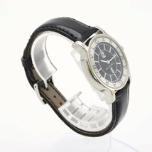 BVLGARI ブルガリ ソロテンポ ST35S 黒文字盤 SS×革 デイト クォーツ QZ メンズ腕時計【中古】_画像4