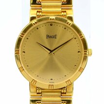 PIAGET ピアジェ ダンサー 84023 K 81 YG QZ ゴールド文字盤 メンズ 腕時計 総重量約84.9ｇ【中古】_画像1
