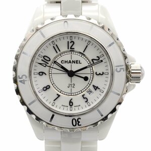 CHANEL Chanel J12 H0968 quartz QZ white face ceramic lady's wristwatch box [ used ]