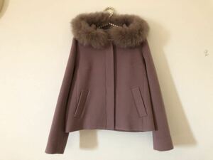 ! Misch Masch fur attaching hood short coat M pink! jacket 