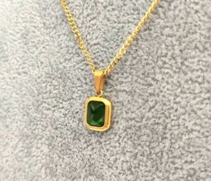 Gold Necklace 18k 刻印あり k18 レディース ゴールド ペンダント 18kGold Plated 18kgp エメラルド ネックレス 322