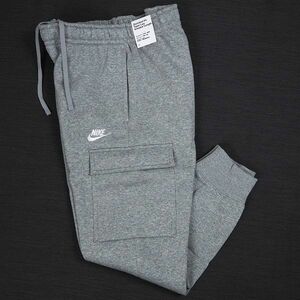 P774 新品 NIKE ナイキ 秋冬 裏起毛 スウェット カーゴパンツ テーパード L ダークグレーヘザー