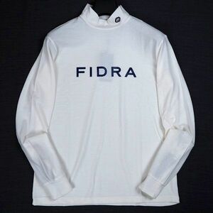 P778 新品 FIDRA フィドラ ゴルフ 秋冬 ビッグロゴ モックネック 起毛 ストレッチ シャツ ゴルフウエア L ホワイト