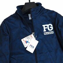 P731 新品 FILA GOLF フィラ ゴルフ 上下セット 3層ボンディング 裏起毛 ストレッチ ジャケット パンツ セットアップ 幾何学柄 L ネイビー_画像5