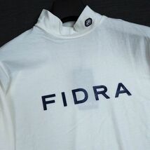 P778 新品 FIDRA フィドラ ゴルフ 秋冬 ビッグロゴ モックネック 起毛 ストレッチ シャツ ゴルフウエア M ホワイト_画像2