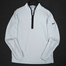 P838 新品 NIKE GOLF ナイキ ハーフジップ ゴルフ トップ シャツ Dri-FIT 軽量ニット XL フォトンダスト/ダークスモークグレー_画像1